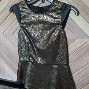 Nordstrom Black and Gold Tailored Top